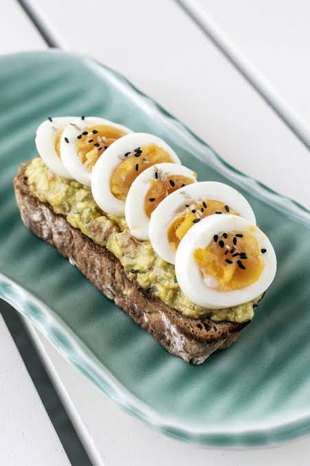Hard-Boiled Eggs on Whole-Grain Toast